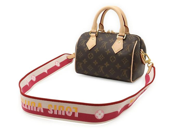 Borsa Louis Vuitton Monogram Speedy Bandoulière 20 Marrone Monogramma - vista 3