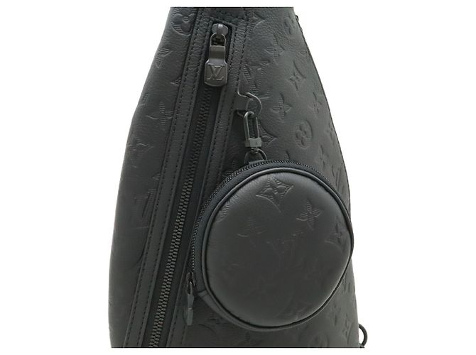 Borsa a tracolla Louis Vuitton Monogram Shadow Duo Sling Bag Nero - vista 7