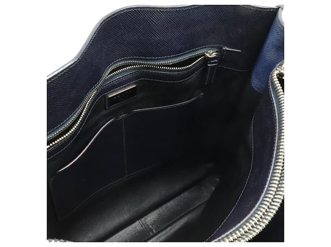 Prada Triangle Saffiano Tote Bag Marineblau - Ansicht 6