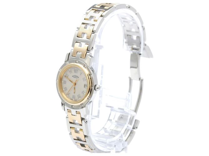 Hermès Clipper Diamond Pink MOP Dial Quarzuhr - Ansicht 2