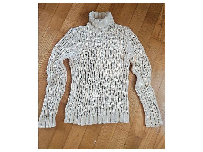 Autre Marque Falconeri Rollkragenpullover aus Wolle in Creme Roh - Ansicht 2