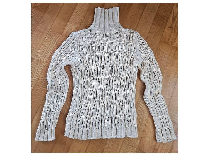 Autre Marque Falconeri Rollkragenpullover aus Wolle in Creme Roh - Ansicht 3