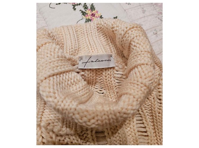 Autre Marque Falconeri Rollkragenpullover aus Wolle in Creme Roh - Ansicht 5