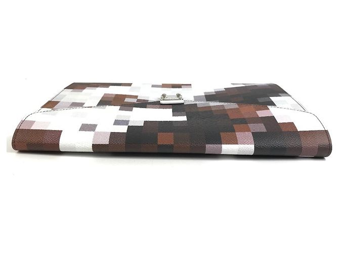 Clutch in pelle marrone Louis Vuitton - vista 4