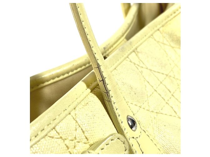 Christian Dior Dior Cannage gesteppte Logo-Tasche Gelb - Ansicht 10