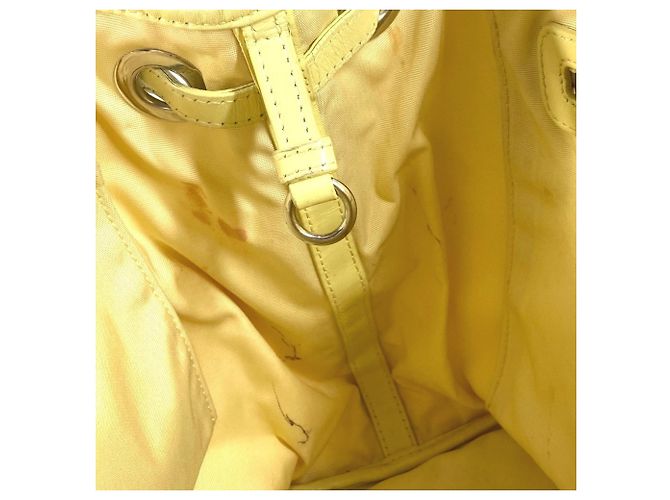 Christian Dior Dior Cannage gesteppte Logo-Tasche Gelb - Ansicht 14