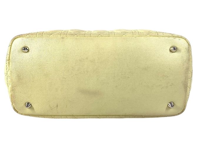 Christian Dior Dior Cannage gesteppte Logo-Tasche Gelb - Ansicht 5