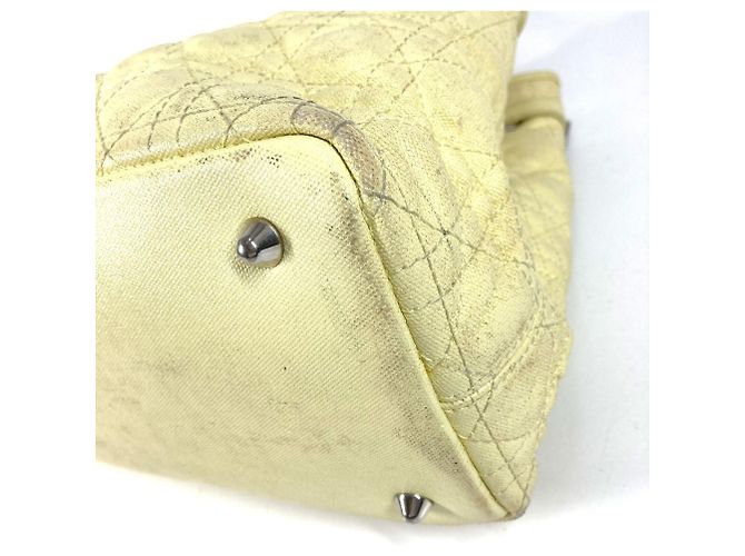 Christian Dior Dior Cannage gesteppte Logo-Tasche Gelb - Ansicht 6