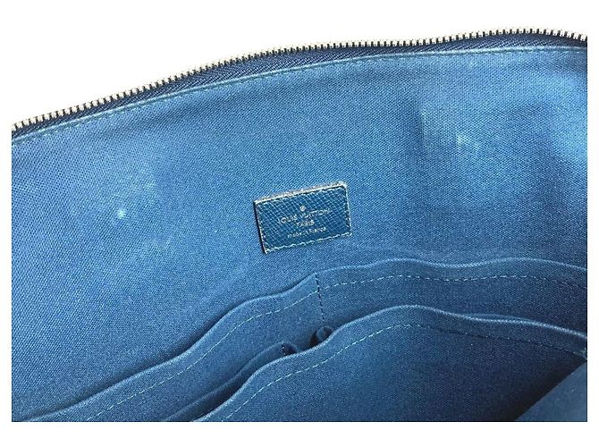 Borsa Verticale Louis Vuitton Taiga Grigori Blu - vista 12