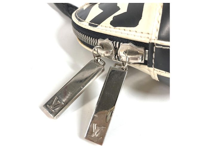 Borsa Tote Louis Vuitton Graffiti Alma PM Nero Bianco - vista 10