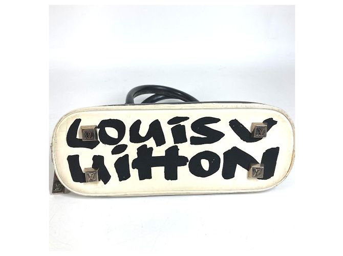 Borsa Tote Louis Vuitton Graffiti Alma PM Nero Bianco - vista 3