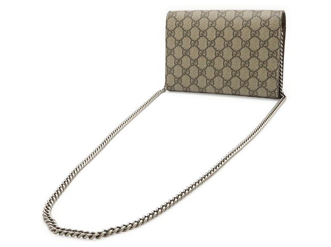 Borsa a tracolla con catena portafoglio Gucci Dionysus GG Supreme Beige - vista 3