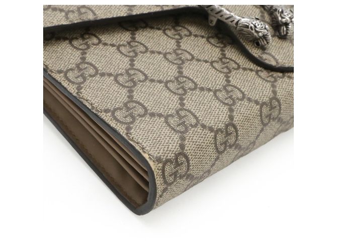 Borsa a tracolla con catena portafoglio Gucci Dionysus GG Supreme Beige - vista 4