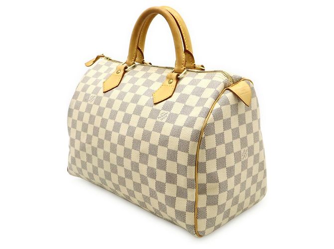 Sac à main Louis Vuitton Damier Azur Speedy 30 Écru - vue 3