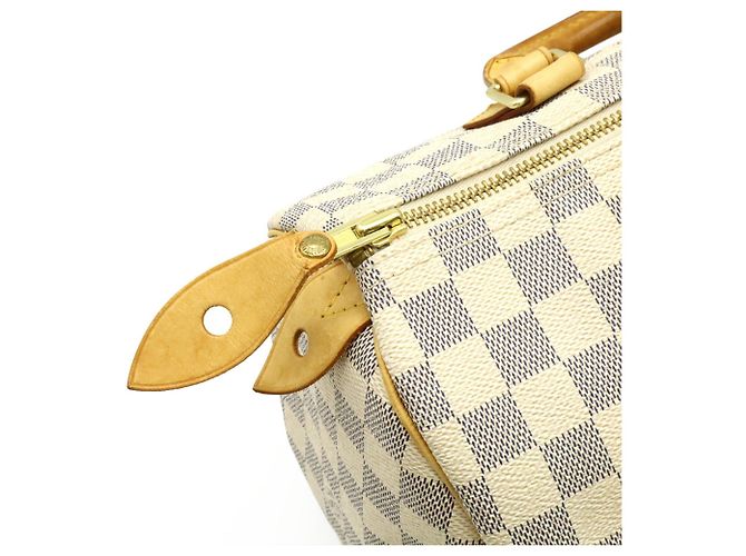 Sac à main Louis Vuitton Damier Azur Speedy 30 Écru - vue 6