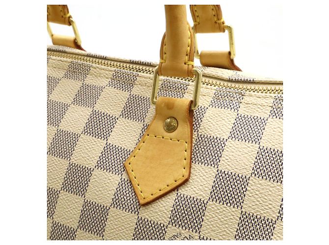 Sac à main Louis Vuitton Damier Azur Speedy 30 Écru - vue 9