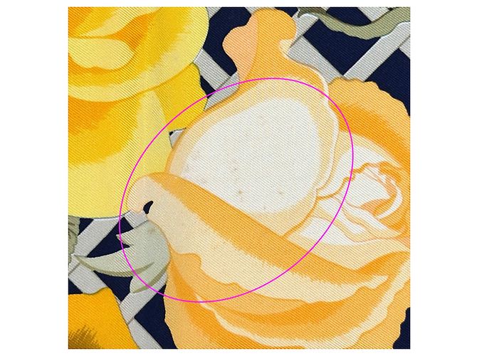 Sciarpa Hermès Carre 90 - Rose Garden Multicolore Arancione Blu navy - vista 10