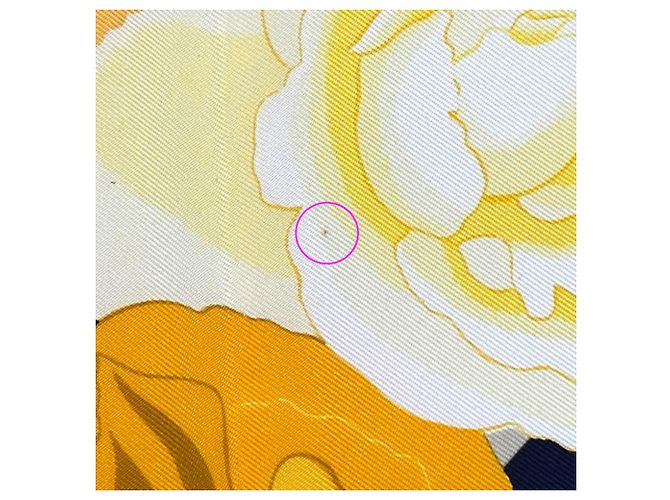 Sciarpa Hermès Carre 90 - Rose Garden Multicolore Arancione Blu navy - vista 8