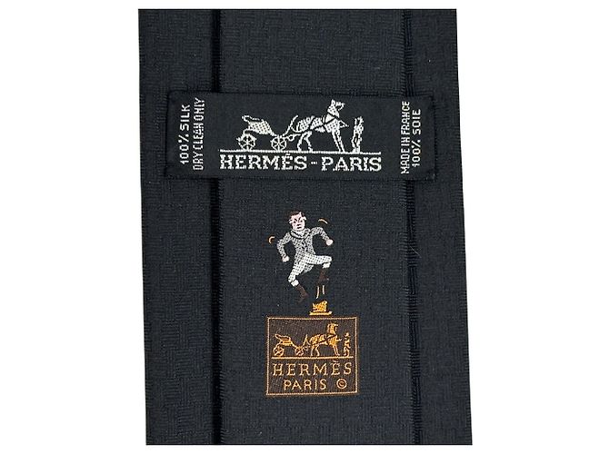 Hermès Hermes Black Silk Cravat - view 6