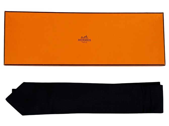 Hermès Hermes Black Silk Cravat - view 8