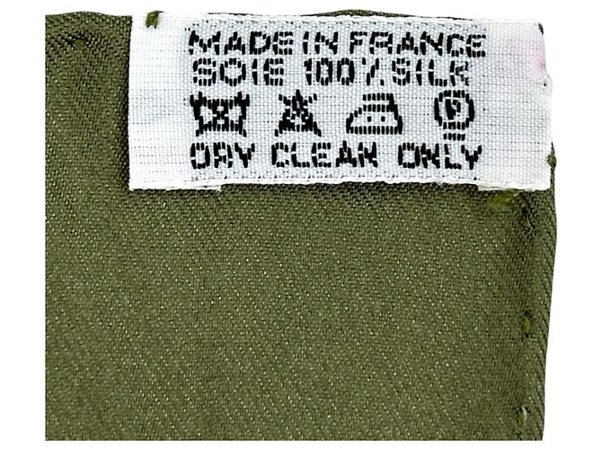 Sciarpa in seta Hermès - Petit Carré, Neige d'Antan Multicolore Verde - vista 5