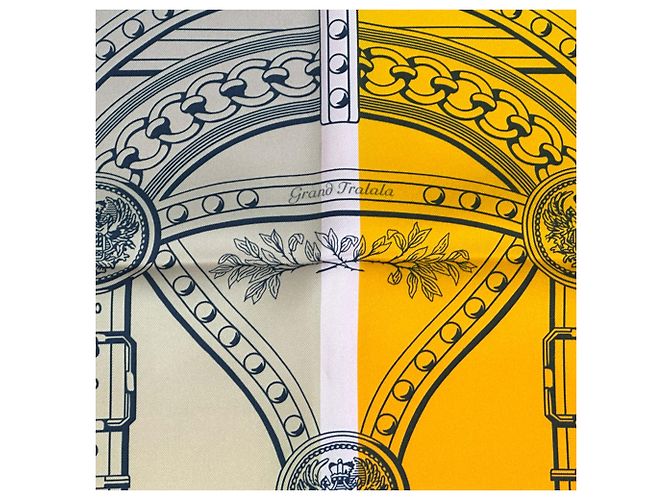Hermès Pañuelo de seda de doble cara Hermes Rosa Azul Multicolor - vista 3