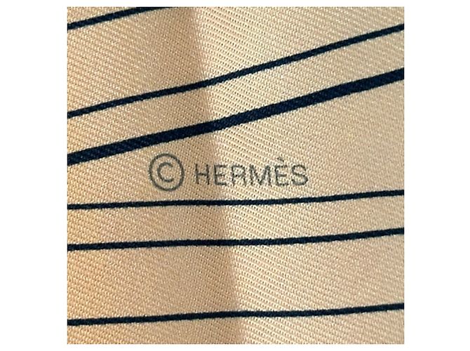 Hermès Pañuelo de seda de doble cara Hermes Rosa Azul Multicolor - vista 6