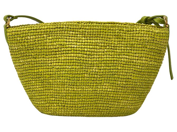 Borsa Loewe verde in pelle e rafia - vista 2