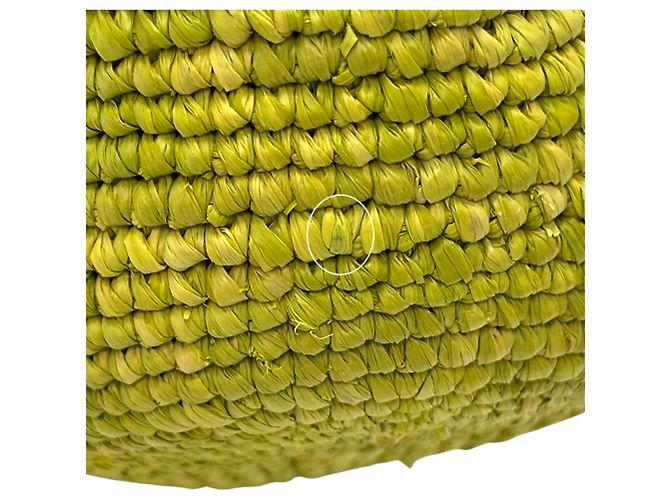 Borsa Loewe verde in pelle e rafia - vista 8