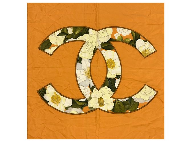 Chanel Seidenschal mehrfarbig Mehrfarben Orange - Ansicht 2