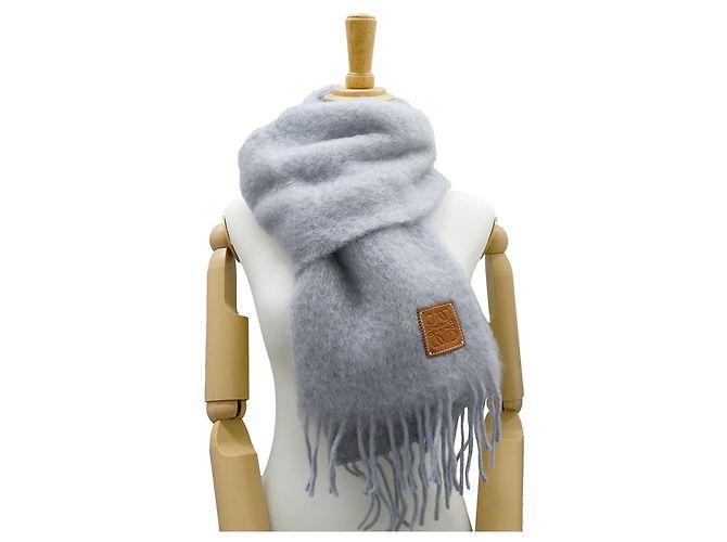 Stola in lana e mohair grigio da donna Loewe Marrone - vista 4