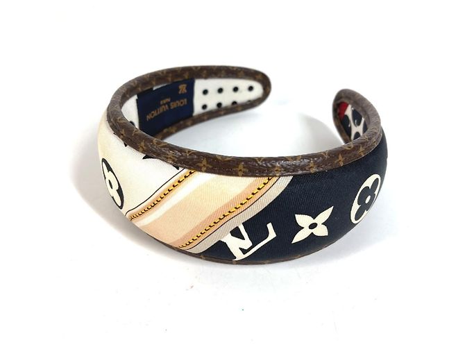 Cerchietto in seta Monogram Louis Vuitton Bianco Multicolore - vista 2