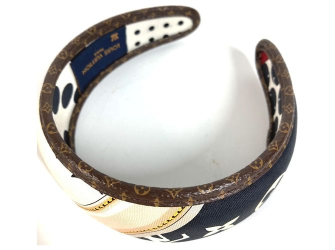 Cerchietto in seta Monogram Louis Vuitton Bianco Multicolore - vista 3