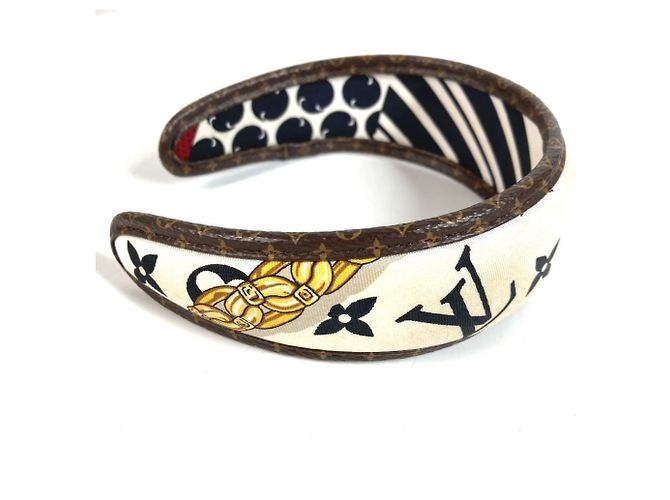 Cerchietto in seta Monogram Louis Vuitton Bianco Multicolore - vista 7