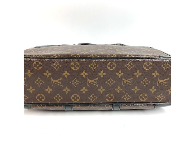 Valigetta Louis Vuitton Monogram Macassar Port Document Voyage GM Marrone Nero - vista 16