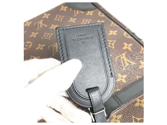 Valigetta Louis Vuitton Monogram Macassar Port Document Voyage GM Marrone Nero - vista 5