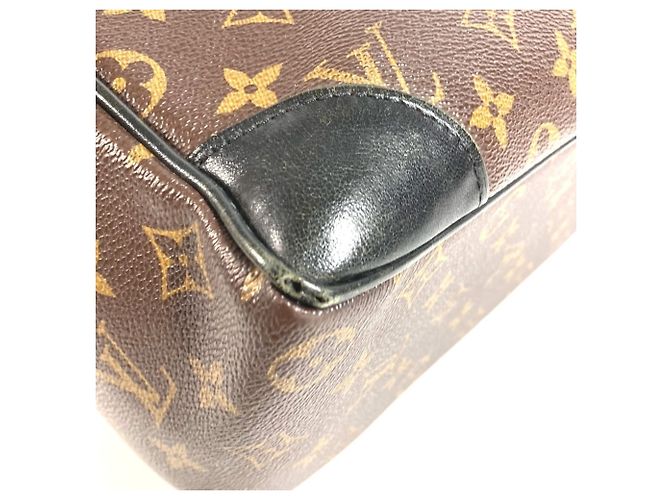 Valigetta Louis Vuitton Monogram Macassar Port Document Voyage GM Marrone Nero - vista 7