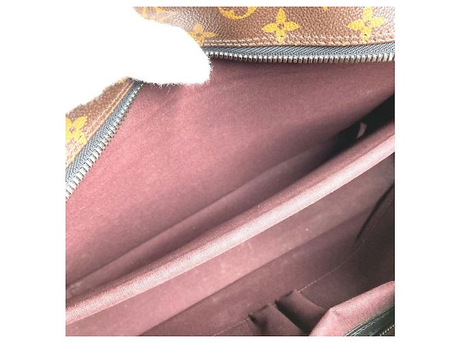 Valigetta Louis Vuitton Monogram Macassar Port Document Voyage GM Marrone Nero - vista 9