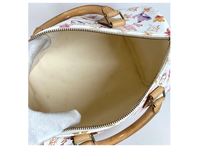 Louis Vuitton Monogram Watercolor Speedy 30 Mini Boston Tasche Weiß Mehrfarben - Ansicht 11
