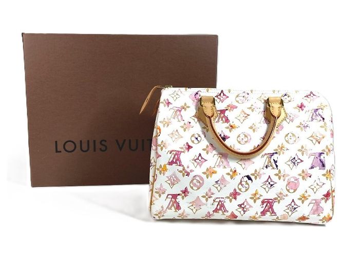 Louis Vuitton Monogram Watercolor Speedy 30 Mini Boston Tasche Weiß Mehrfarben - Ansicht 16