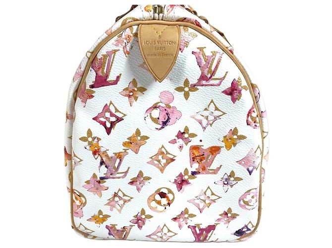 Louis Vuitton Monogram Watercolor Speedy 30 Mini Boston Tasche Weiß Mehrfarben - Ansicht 3