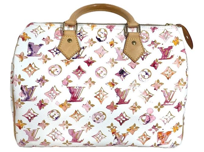 Louis Vuitton Monogram Watercolor Speedy 30 Mini Boston Tasche Weiß Mehrfarben - Ansicht 5