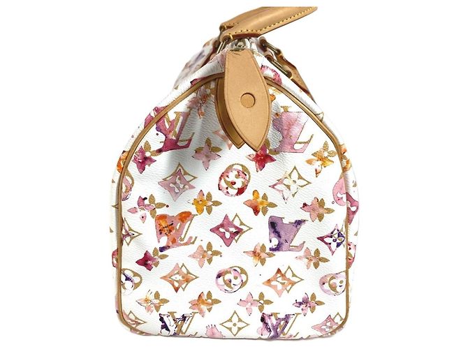 Louis Vuitton Monogram Watercolor Speedy 30 Mini Boston Tasche Weiß Mehrfarben - Ansicht 6