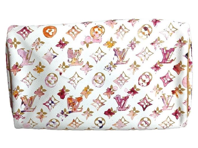 Louis Vuitton Monogram Watercolor Speedy 30 Mini Boston Tasche Weiß Mehrfarben - Ansicht 7