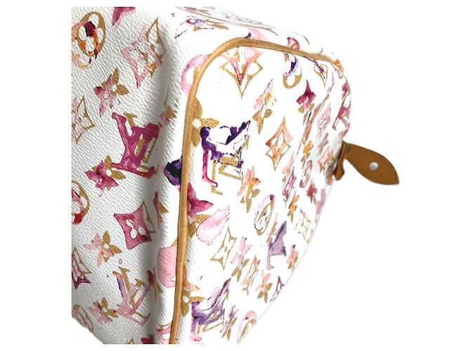 Louis Vuitton Monogram Watercolor Speedy 30 Mini Boston Tasche Weiß Mehrfarben - Ansicht 8