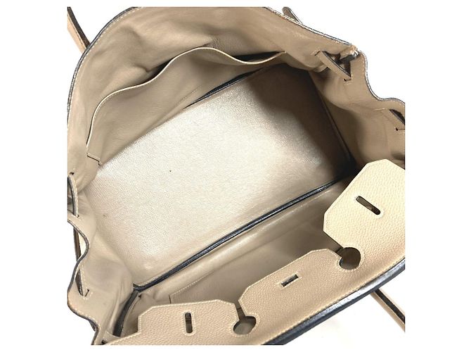 Birkin Borsa Tote in pelle Togo beige Hermès - vista 12