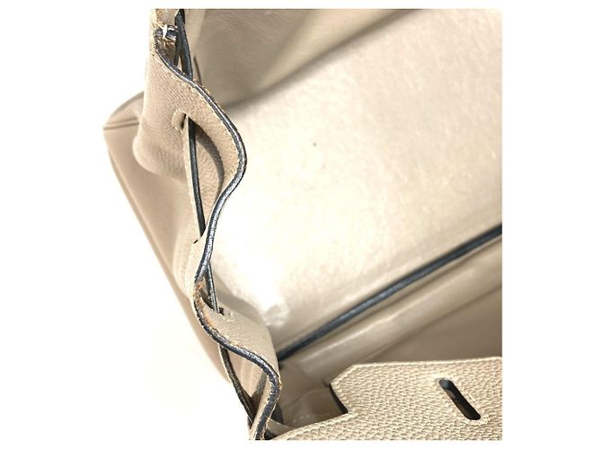 Birkin Borsa Tote in pelle Togo beige Hermès - vista 15