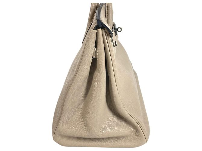 Birkin Borsa Tote in pelle Togo beige Hermès - vista 4