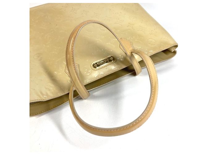 Borsa Louis Vuitton Monogram Vernis Wilshire MM Beige - vista 10