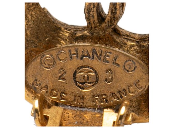 Orecchini tondi vintage Chanel Coco Mark D'oro - vista 3